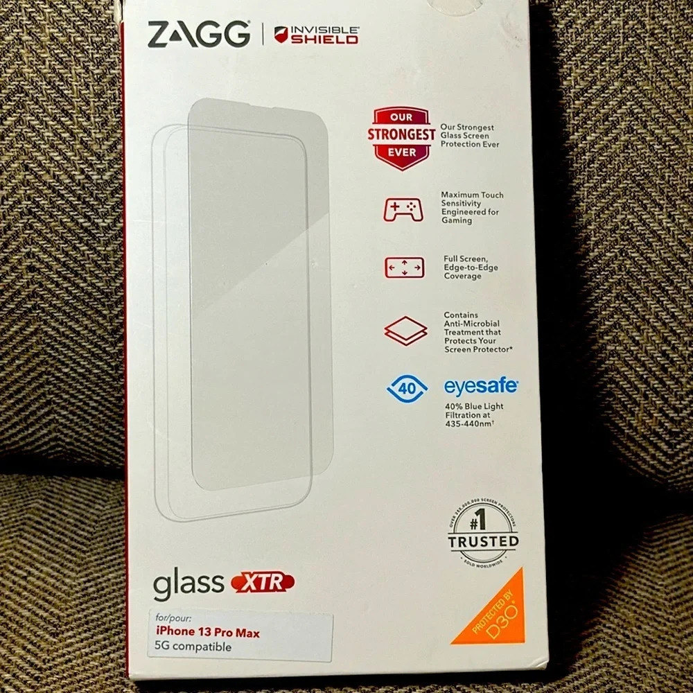 NWT Zagg Invisible Shield Glass XTR iPhone 13 Pro Max Screen Protector $65 MSRP